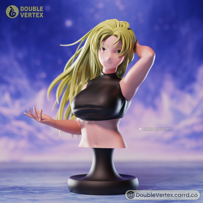 双顶点——咒术回战 朽木露琪亚 3D打印模型|Double Vertex – Tsukumo Yuki – Jujutsu Kaisen Bust Figure – 3D Print Model