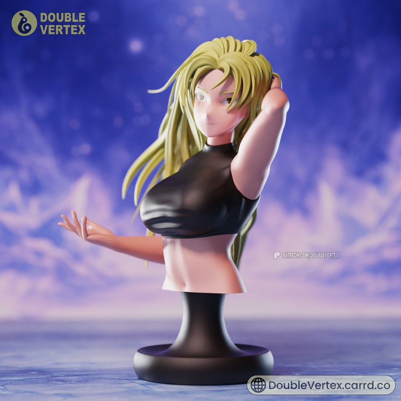 双顶点——咒术回战 朽木露琪亚 3D打印模型|Double Vertex – Tsukumo Yuki – Jujutsu Kaisen Bust Figure – 3D Print Model