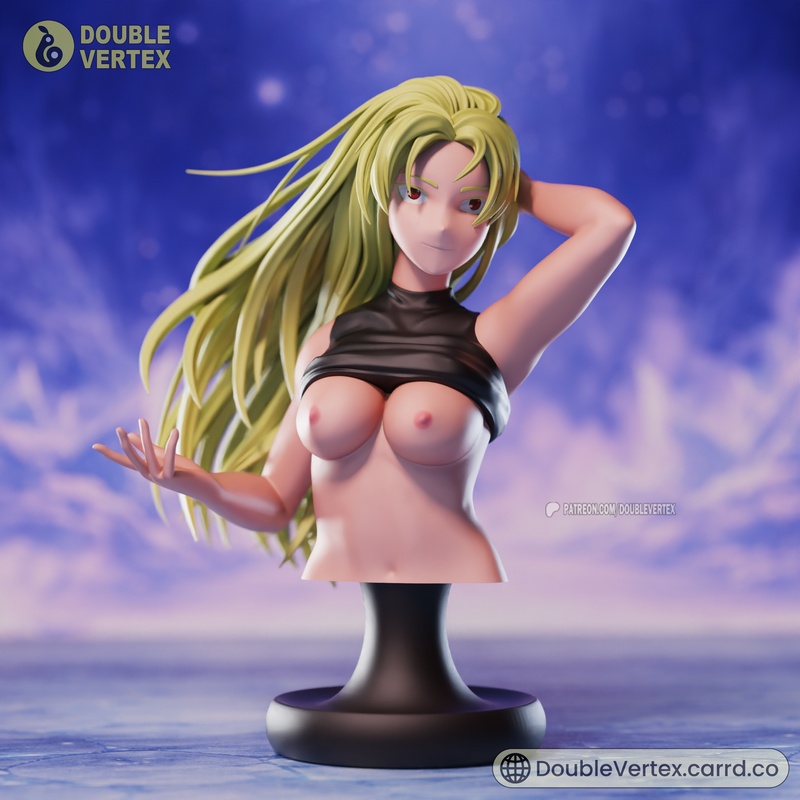 双顶点——咒术回战 朽木露琪亚 3D打印模型|Double Vertex – Tsukumo Yuki – Jujutsu Kaisen Bust Figure – 3D Print Model