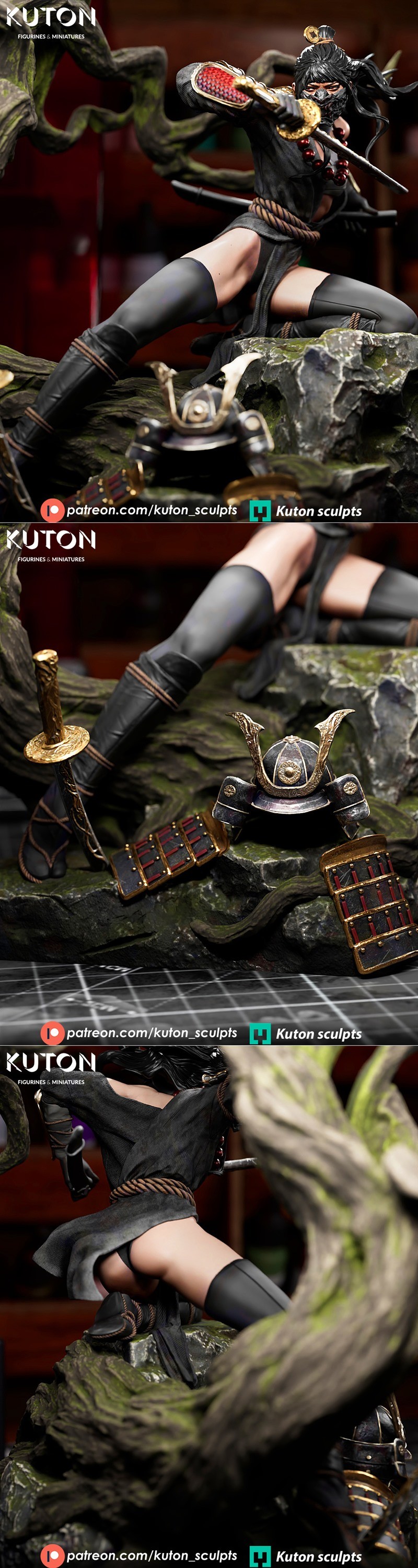 Kurohana 3D打印模型角色 figurines|Kuton Figurines – Kurohana – 3D Print Model STL