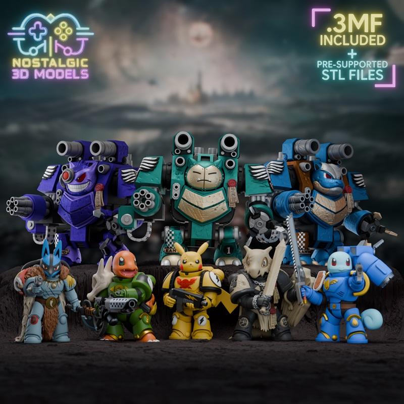 重温经典——宝可梦 x 战锤 3D打印模型|Nostalgic – Pokemon x Warhammer – 3D Print Model STL