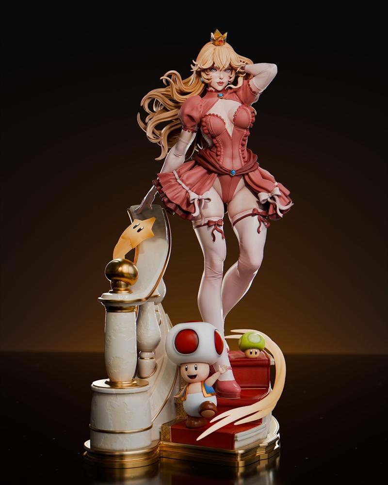 Abe3D - 花之公主 - 3D打印模型|Abe3D – Princess Peach – 3D Print Model STL
