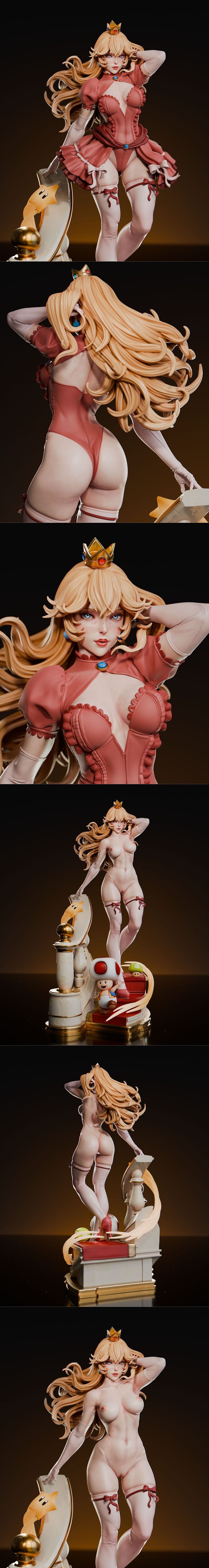 Abe3D - 花之公主 - 3D打印模型|Abe3D – Princess Peach – 3D Print Model STL