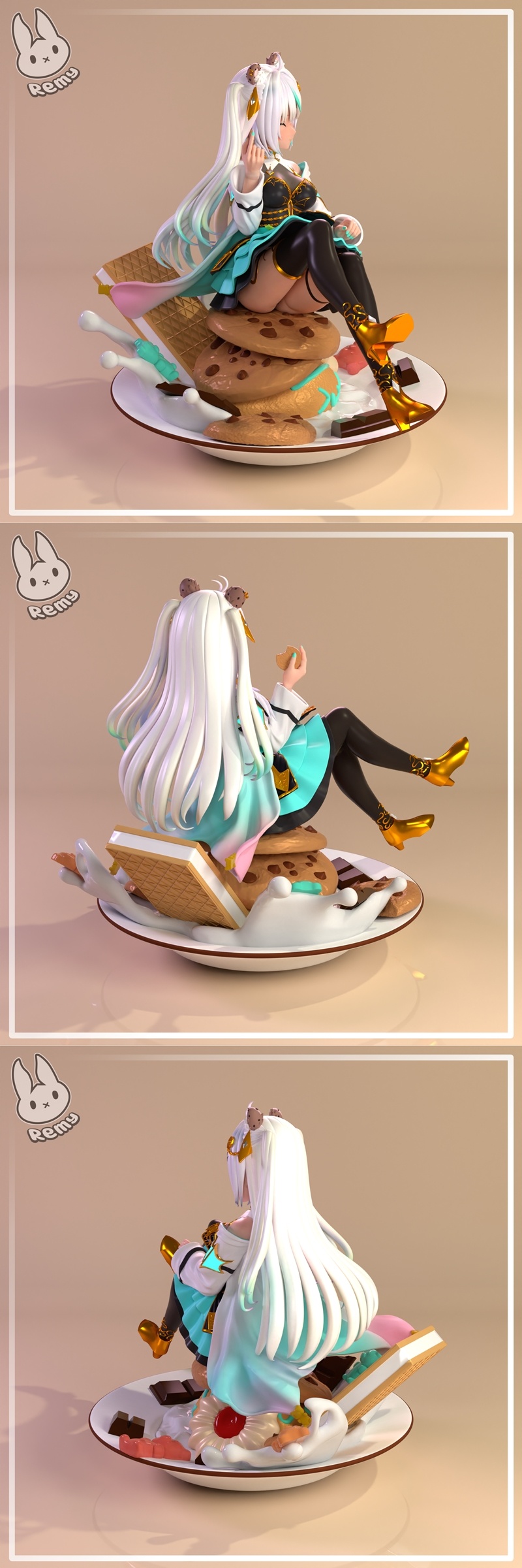Remy创作的CookieSwirlC角色3D打印模型|Remy Sculpts – CookieSwirlC – VTUBER – 3D Print Model STL