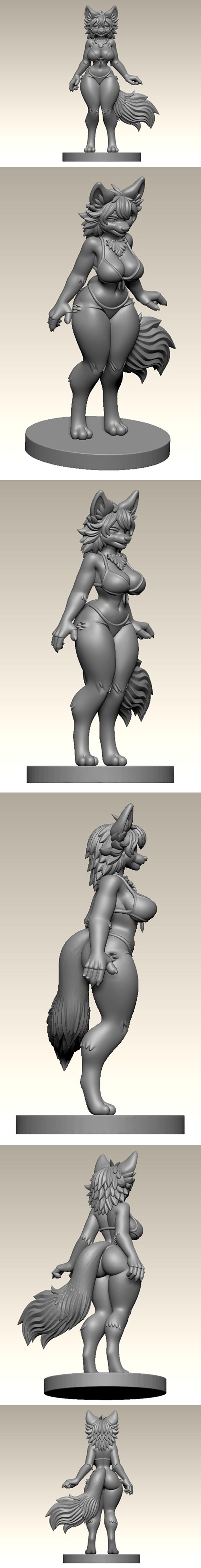 3D打印模型：动漫少女角色|Escultura – Furry Girl – 3D Print Model STL