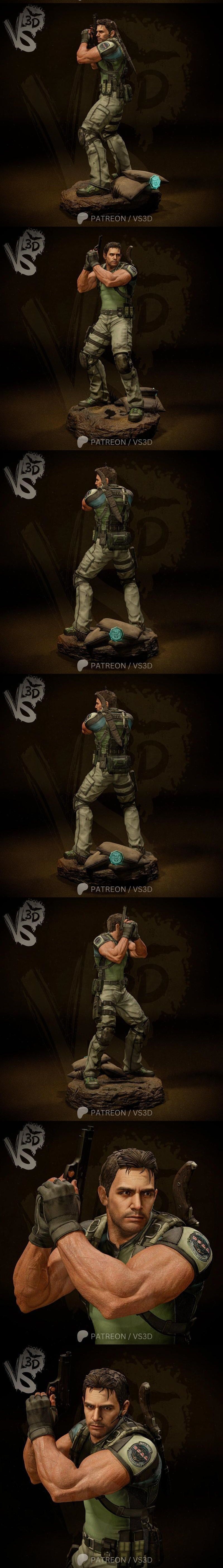 VS3D - 金属格斗 - 克里斯·雷德菲尔德 3D打印模型|VS3D – Chris Redfield – 3D Print Model STL