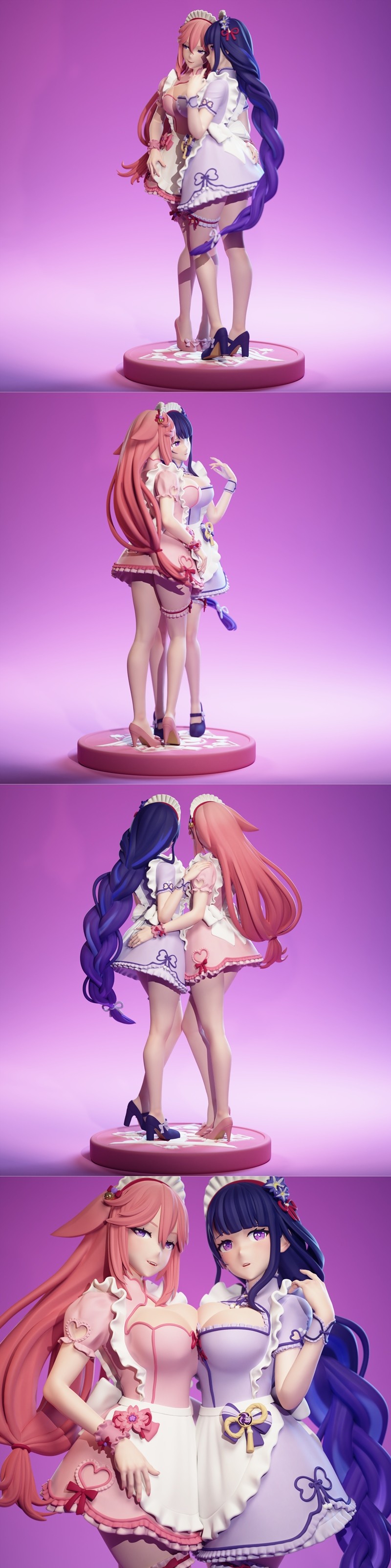 Eggma Studios旗下《雷电将军与叶月》3D打印模型STL|Eggma Studios – Raiden Shogun and Yae Miko – 3D Print Model STL