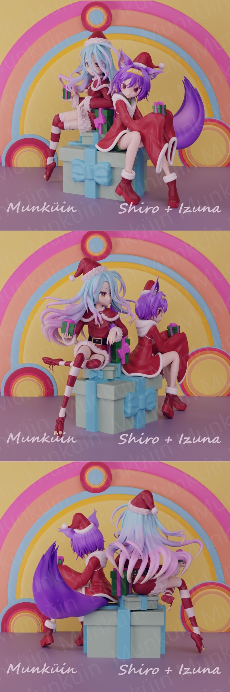 Munkuin 三圣圣诞 3D打印模型|Munkuin – Shiro – Izuna Christmas – 3D Print Model STL