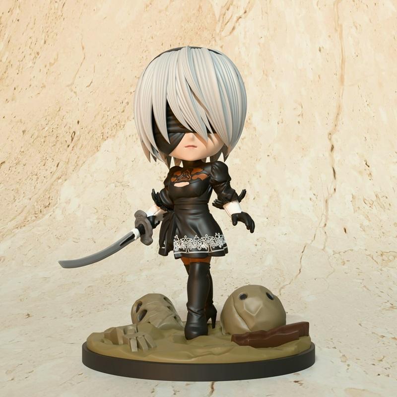 2B角色3D打印模型——尼尔：自动人形粉丝艺术雕塑|Chibi Land Figures – 2B Chibi Nier Automata Fan Art – 3D Print Model STL