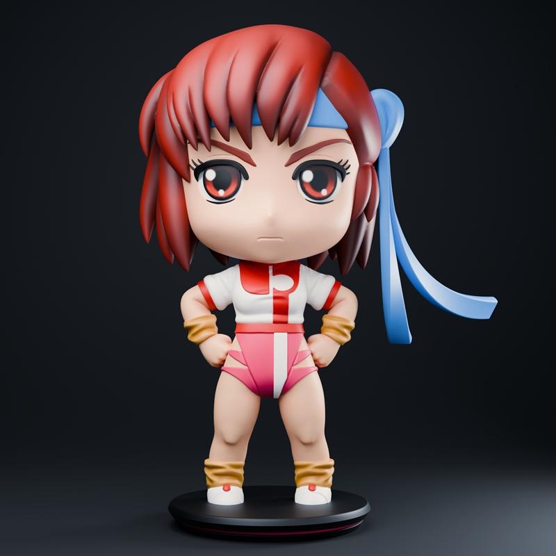 3D打印模型：Gunbuster诺里科角色小可爱造型|Chibi Land Figures – Noriko – Gunbuster (Top wo Nerae) – Chibi – 3D Print Model STL