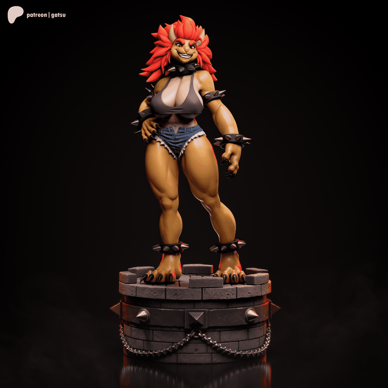 超级马里奥 女版瓦鲁吉斯 3D打印模型|Gatsu Studios – Super Mario – Female Bowser – Fan Art – 3D Print Model