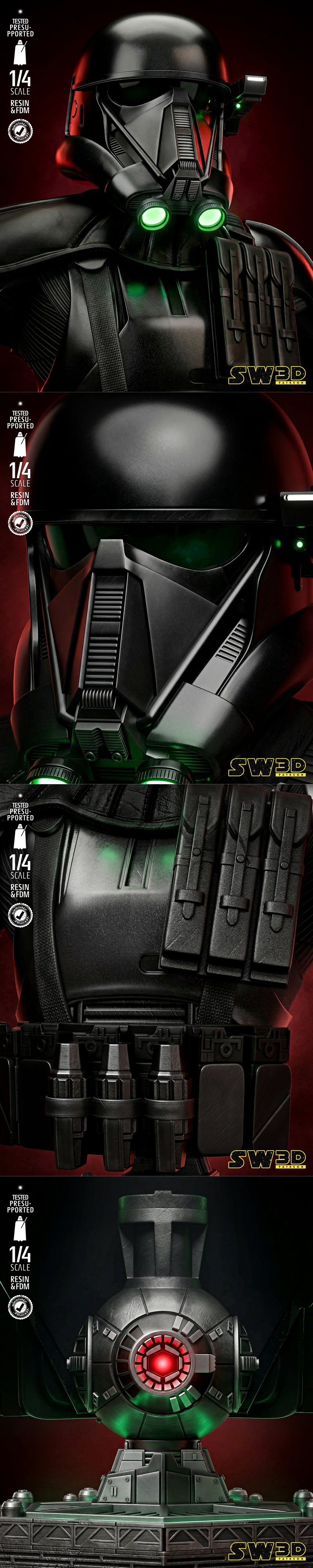 SW3D - 死亡兵士头像 - 3D打印模型|SW3D – Death Trooper Bust Portrait – 3D Print Model STL