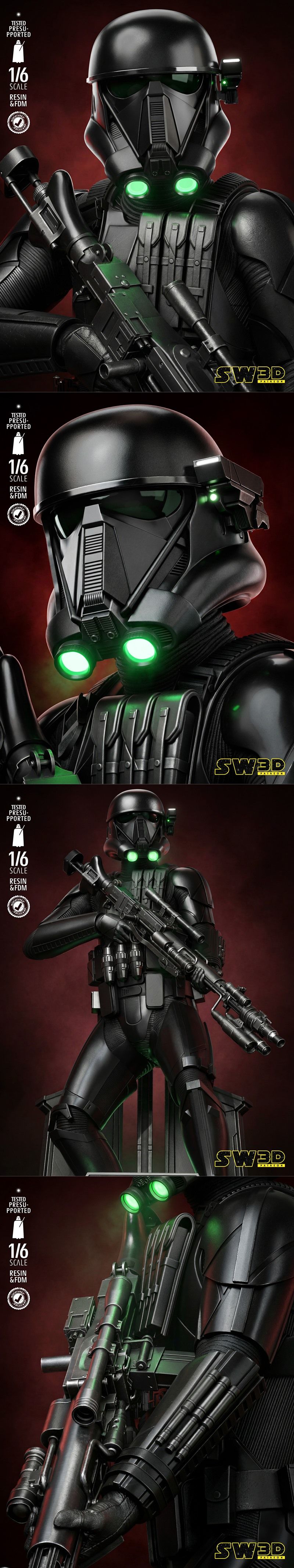 SW3D - 死亡士兵雕塑 - 3D打印模型|SW3D – Death Trooper Sculpture – 3D Print Model STL