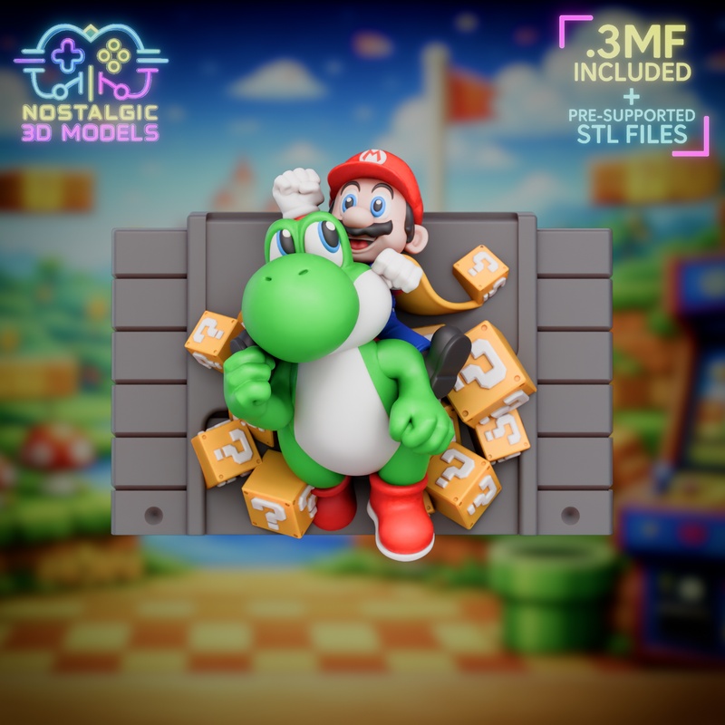 3D打印马里奥卡带、钥匙扣、墙饰及玩偶套装|Nostalgic – Mario Cartridge, Keychain, Wall Decor and Figure Package – 3D Print Model
