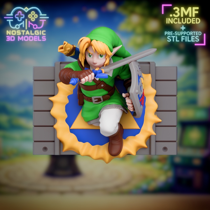 怀旧风3D打印模型：Link卡带、钥匙扣、墙饰及角色套装|Nostalgic – Link Cartridge, Keychain, Wall Decor and Figure Package – 3D Print Model
