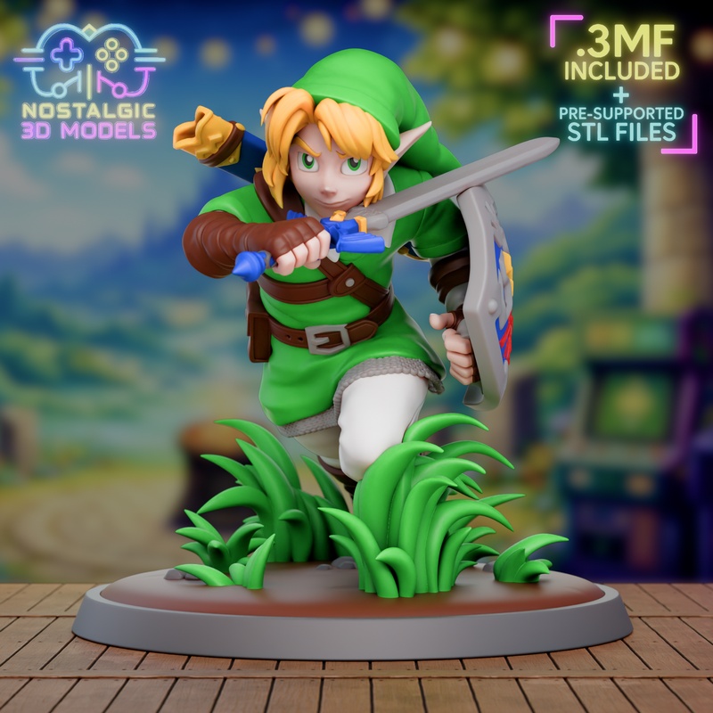 怀旧风3D打印模型：Link卡带、钥匙扣、墙饰及角色套装|Nostalgic – Link Cartridge, Keychain, Wall Decor and Figure Package – 3D Print Model