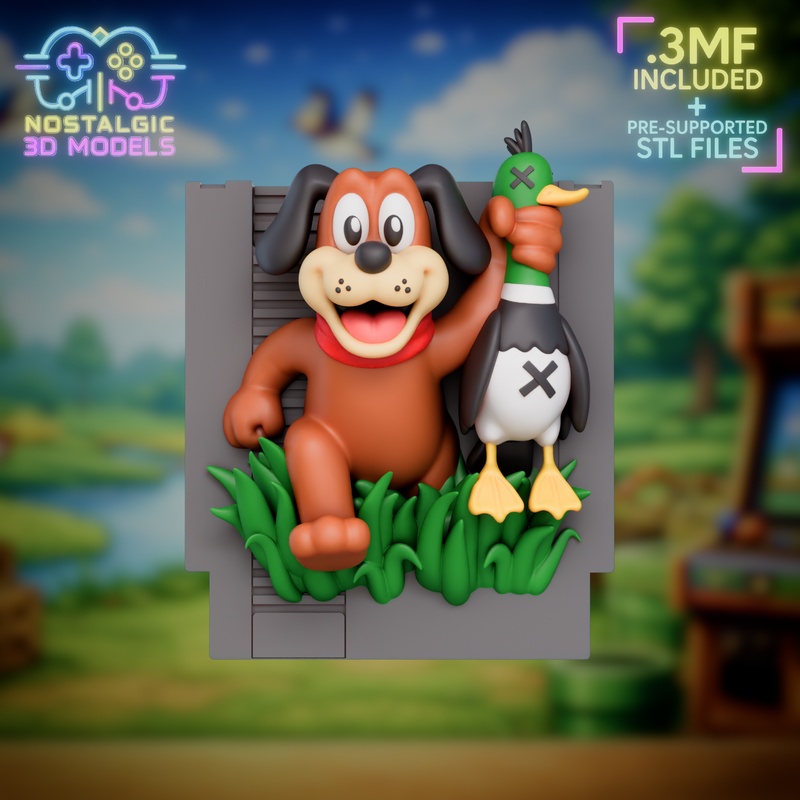 复古鸭猎人3D打印模型套装|Nostalgic – Duck Hunter Cartridge, Keychain, Wall Decor and Figure Package – 3D Print Model