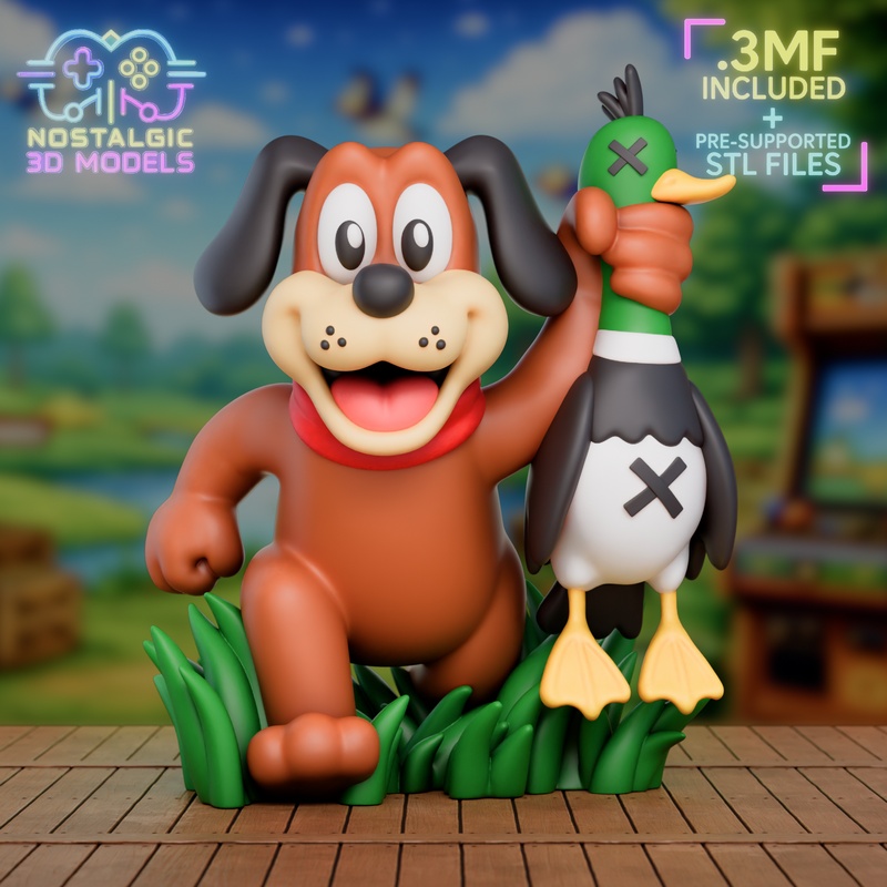 复古鸭猎人3D打印模型套装|Nostalgic – Duck Hunter Cartridge, Keychain, Wall Decor and Figure Package – 3D Print Model