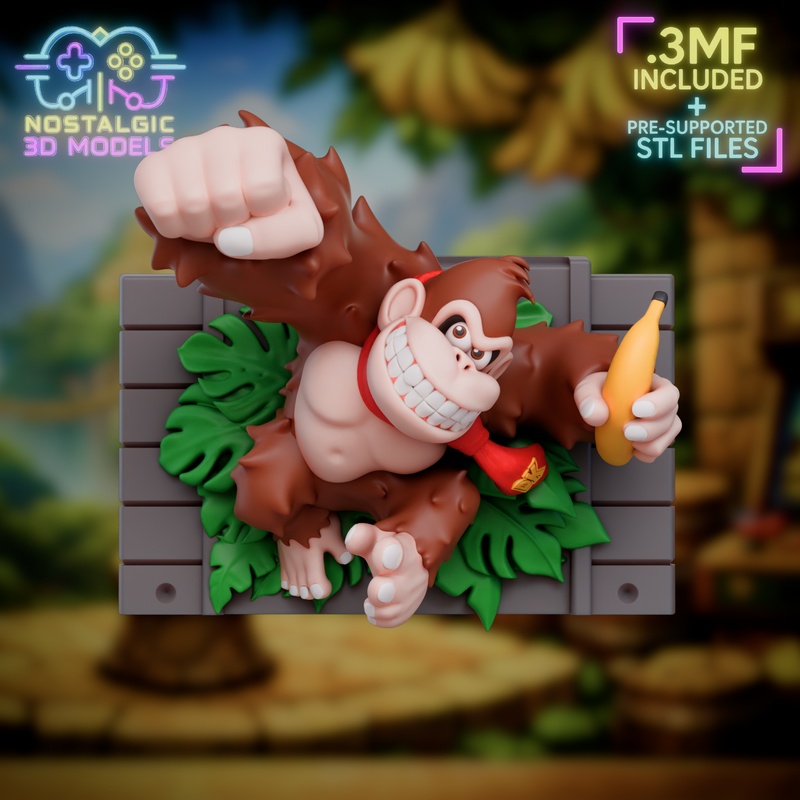 经典怀旧：donkey kong 3D打印模型套装|Nostalgic – Donkey Kong Cartridge, Keychain, Wall Decor and Figure Package – 3D Print Model