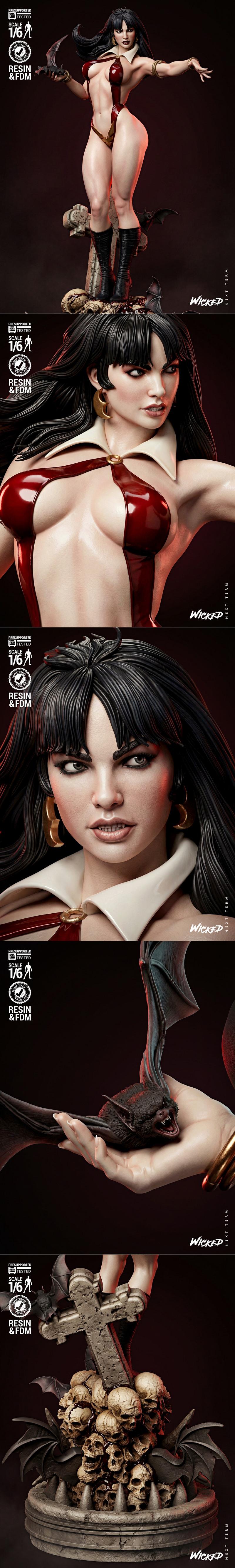 Wicked Vampirella 3D打印模型|Wicked – Vampirella Sculpture – 3D Print Model STL