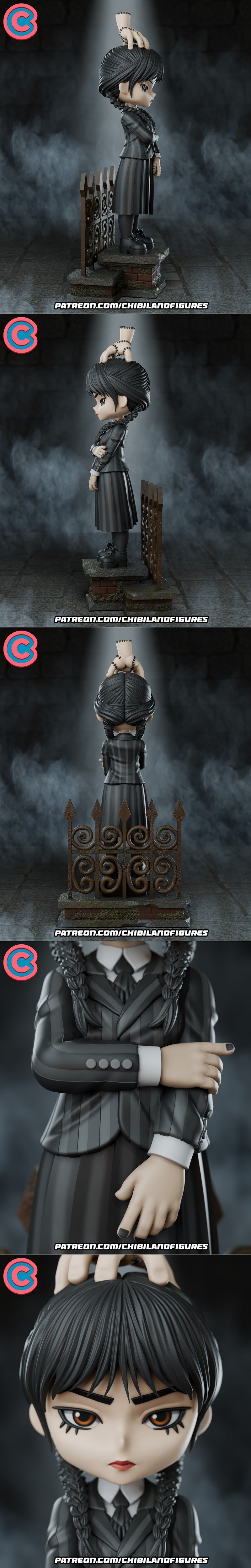 Chibi风格3D打印模型：周三世界角色收藏|Chibi Land Figures – Wednesday – Chibi – 3D Print Model STL