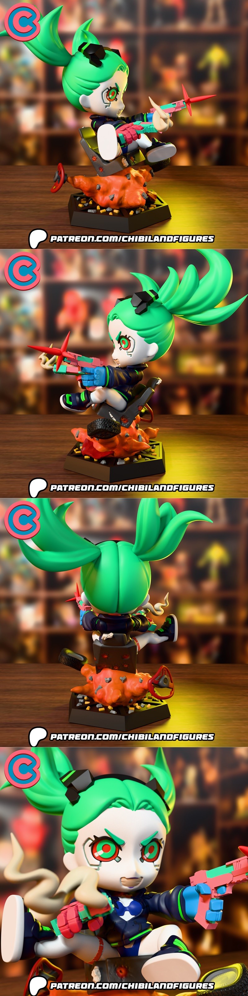 赛博朋克少女Rebecca 3D打印模型|Chibi Land Figures – Rebecca Cyberpunk – Edgerunners – Chibi – 3D Print Model STL