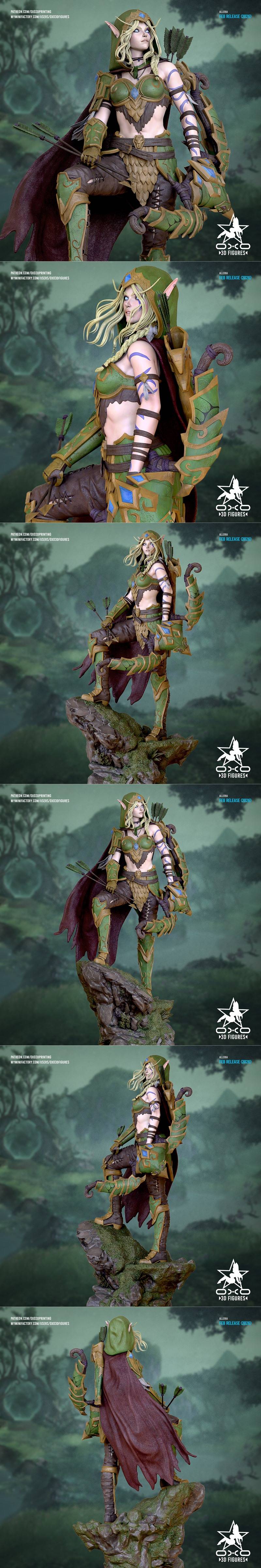 OXO3D 风行者阿莉娅 3D打印迷你模型|OXO3D Figures – Alleria Windrunner Miniature – 3D Print Model STL