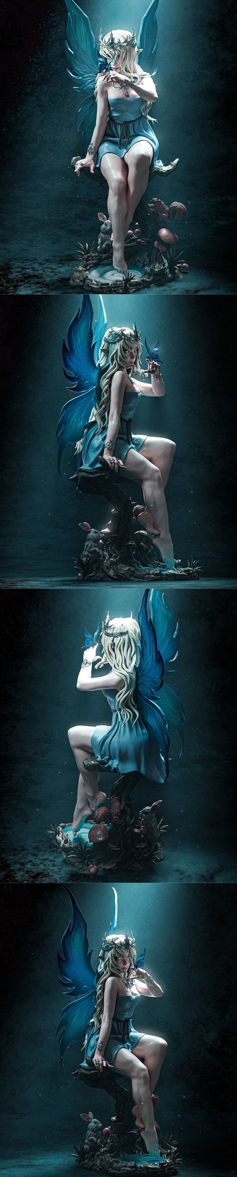 CA 3D Studios – 奇幻精灵 – 3D打印模型|CA 3D Studios – Fairy – 3D Print Model STL