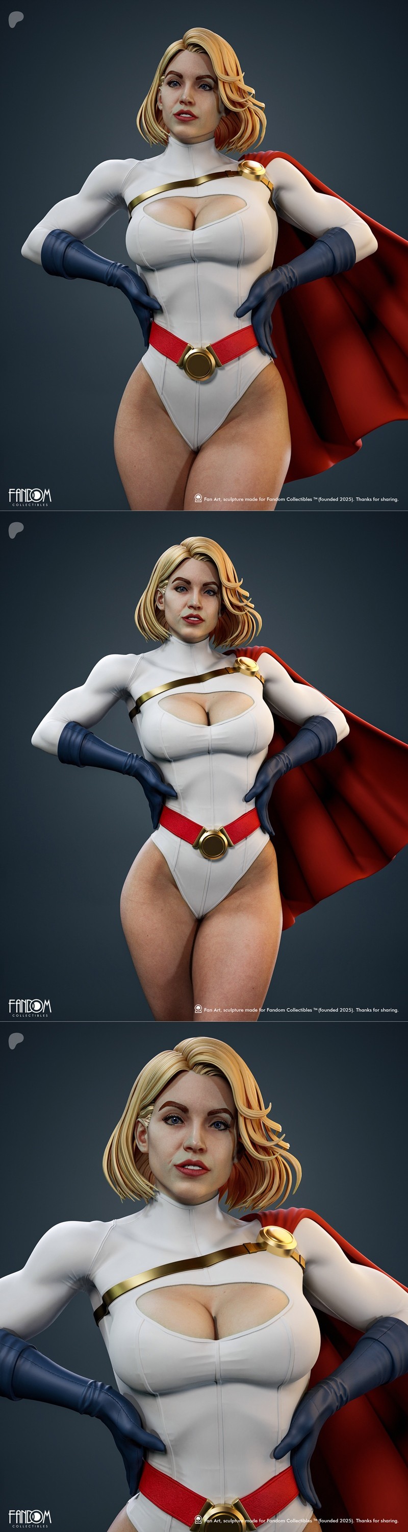 3D打印模型：PowerGirl收藏品|Fandom Collectibles – PowerGirl – 3D Print Model STL