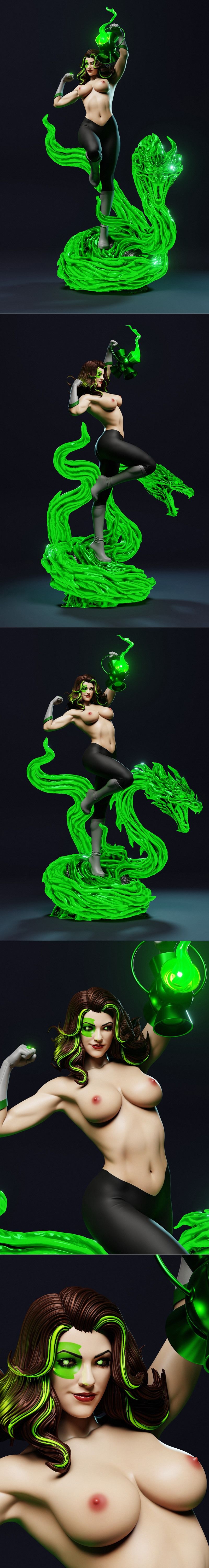 Abe3D - 蝙蝠侠绿灯侠 3D打印模型|Abe3D – Jessica Cruz Green Lantern – 3D Print Model STL