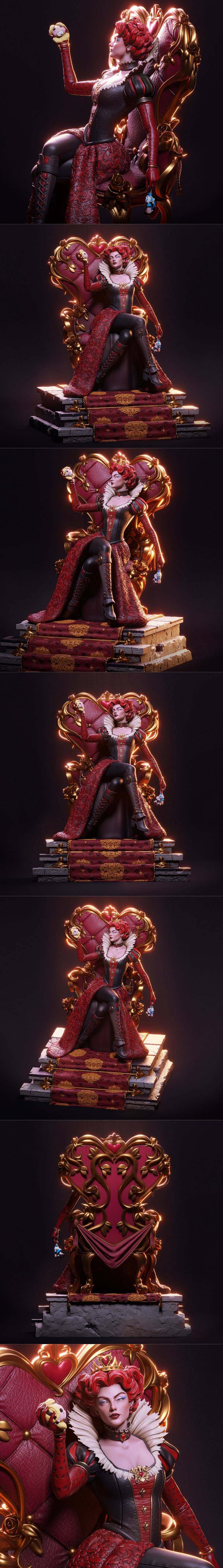 CA 3D Studios - 红皇后 - 3D打印模型|CA 3D Studios – Red Queen – 3D Print Model STL