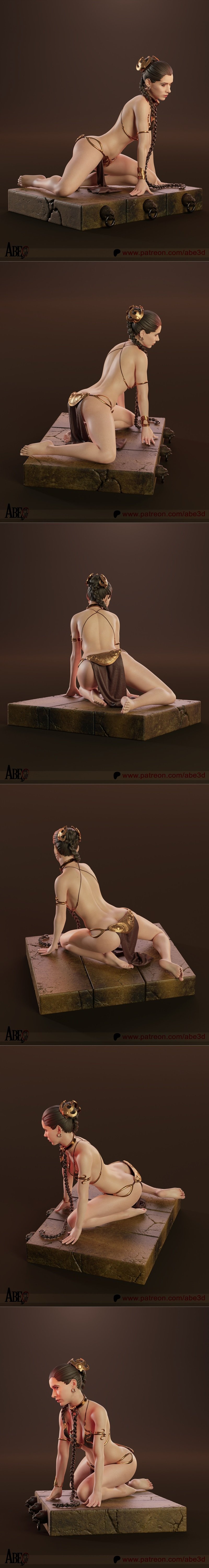 Abe3D - 哈比斯奴隶模型 - 莱娅公主|Abe3D – Princess Leia Jabbas Slave – 3D Print Model STL