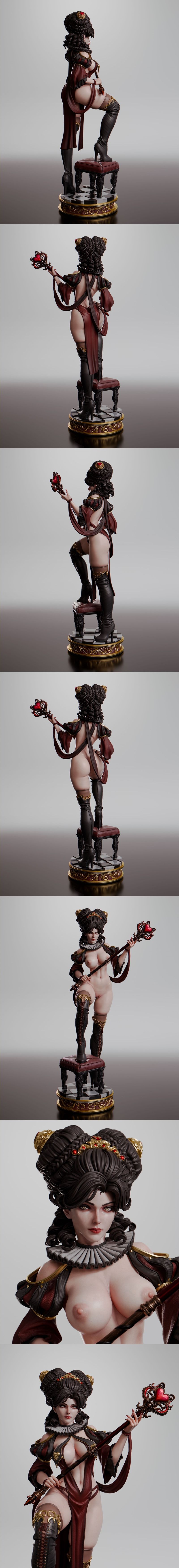 Abe3D - 女王之心 - 3D打印模型|Abe3D – Queen of Hearts – 3D Print Model STL