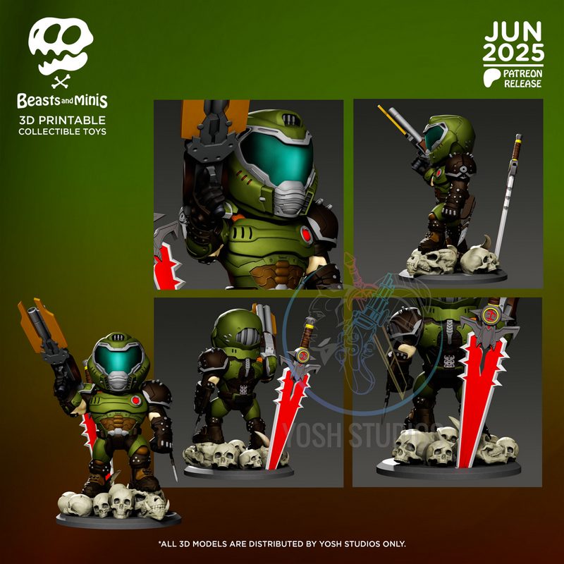 Yosh Studios《最后生还者》迷你角色3D打印模型|Yosh Studios – Beasts and Minis – Doom Eternal Mini – 3D Print Model
