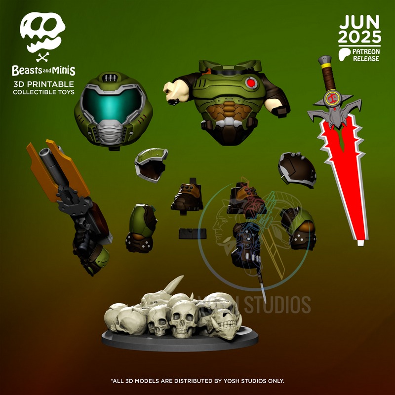Yosh Studios《最后生还者》迷你角色3D打印模型|Yosh Studios – Beasts and Minis – Doom Eternal Mini – 3D Print Model