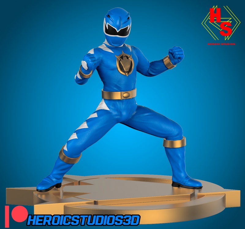超级恐龙雷霆蓝——3D打印模型|Super Dino Thunder Blue – 3D Print Model