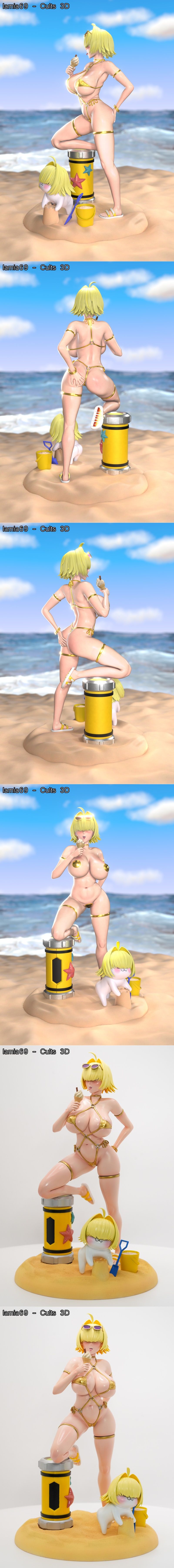Elegg比基尼模型 - 胜利女神 - 尼克凯 3D打印雕塑|Elegg Swimsuit (Bikini) – Goddess of Victory – Nikke – 3D Print Model STL