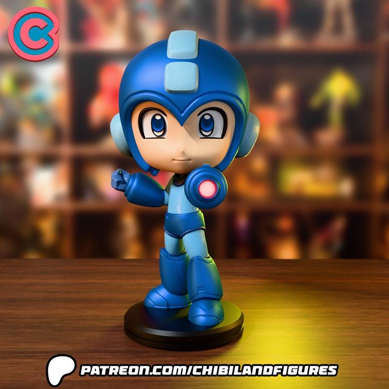 洛克人系列 洛克人Chibi 3D打印模型|Chibi Land Figures – Megaman – Chibi – 3D Print Model STL