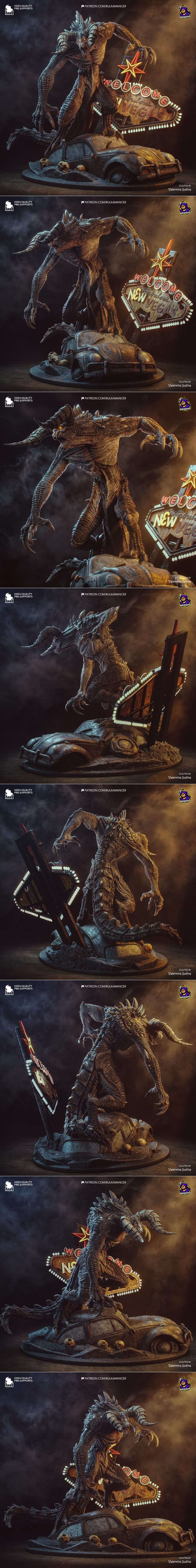 Bulkamancer打造的死亡爪3D打印模型|Bulkamancer Sculpts – Deathclaw – 3D Print Model STL