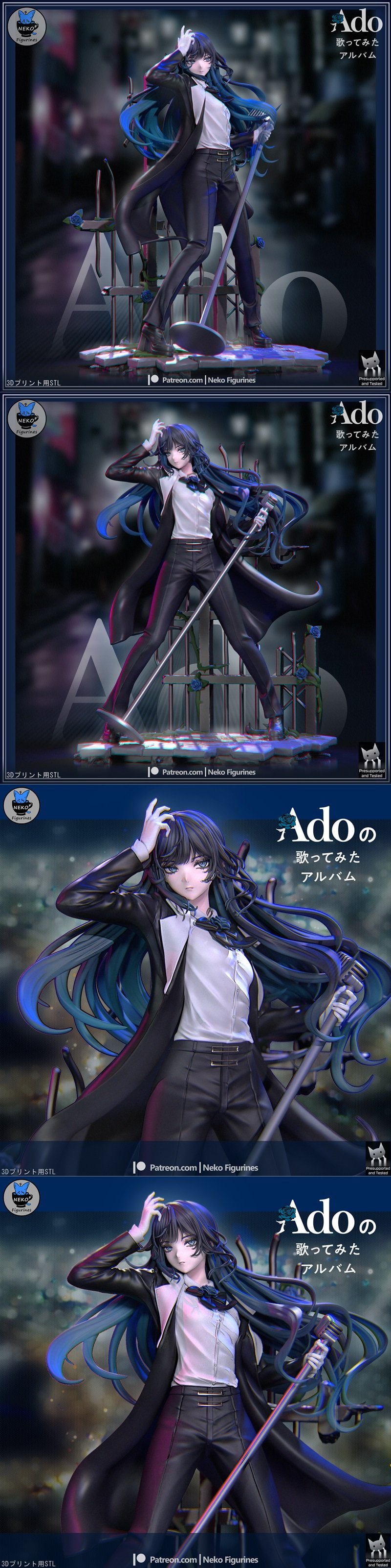 Neko Figurines 3D打印模型：Chando Ado角色收藏款|Neko Figurines – Chando Ado – 3D Print Model STL