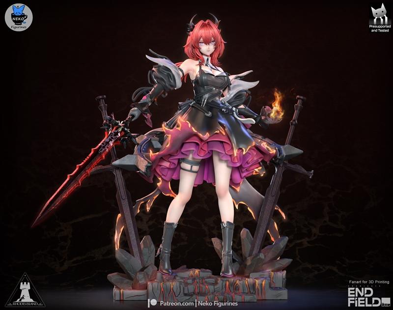 Arknights恩菲尔德3D打印模型|Neko Figurines – Laevatain (Arknights Enfield) – 3D Print Model STL