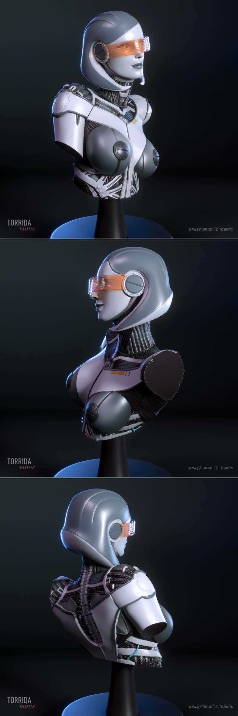 Mass Effect艾迪迷你人像3D打印模型|Torrida Minis – Edi from Mass Effect Torrida Bust – 3D Print Model STL