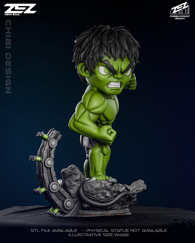 ZEZ工作室出品 - 赫尔克里克萌系模型 - 3D打印雕塑|ZEZ Studio – Hulk Chibi – 3D Print Model STL
