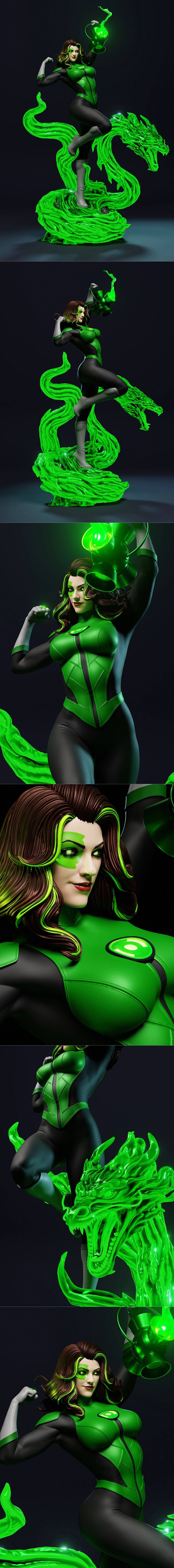 Abe3D - 绿灯侠Jessica Cruz 3D打印模型|Abe3D – Jessica Cruz Green Lantern Extra – 3D Print Model STL