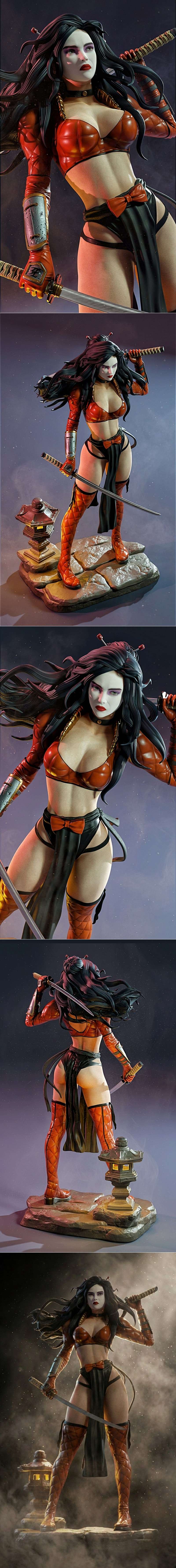 MCM3D - 女战士出击 - 动漫3D打印模型|MCM3D – She on a Crusade – Comic – 3D Print Model STL