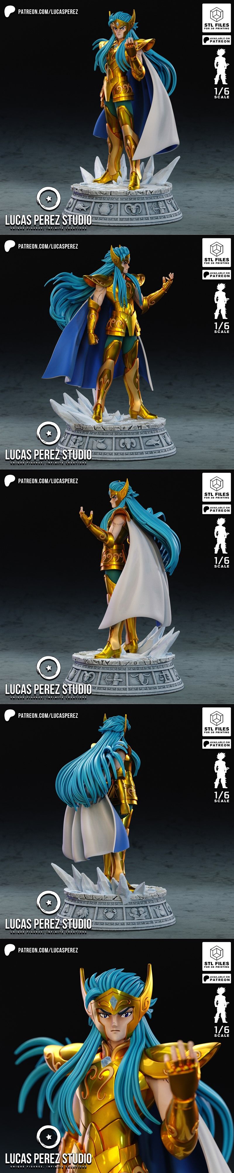 圣斗士星矢 阿夸利斯圣斗士卢卡斯·佩雷斯 3D打印模型|Lucas Perez – Camus of Aquarius Camus – Saint Seiya – 3D Print Model STL