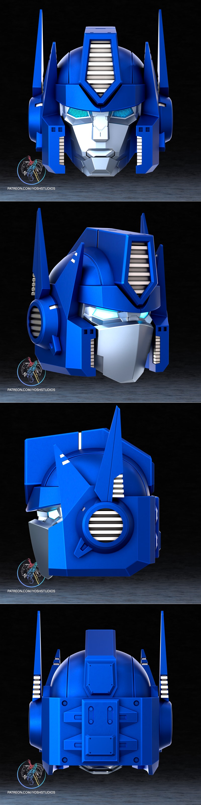 Yosh Studios - 变形金刚G1 奥比朗 3D打印模型|Yosh Studios – G1 Optimus Prime Nov 25 Helmet – 3D Print Model STL
