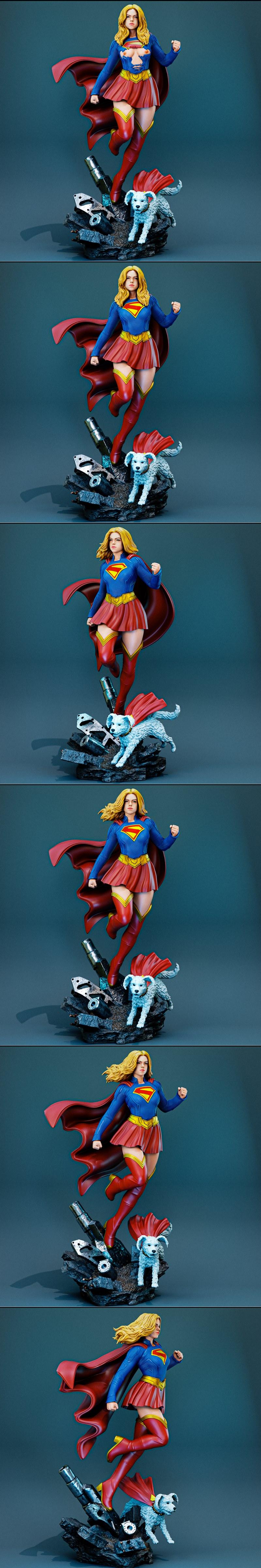 BrunoArt3D - 米莉·阿尔科克 超女 3D打印模型|BrunoArt3D – Milly Alcock Supergirl – 3D Print Model STL
