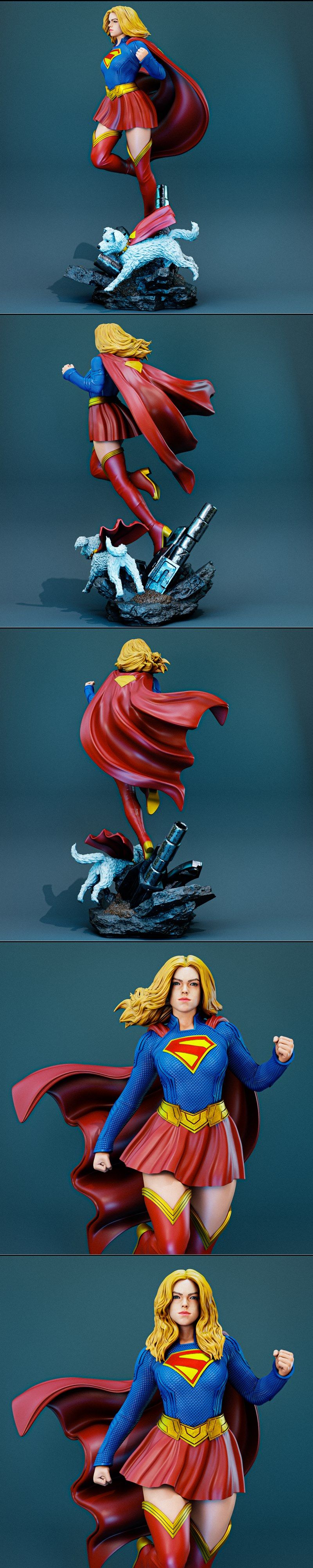 BrunoArt3D - 米莉·阿尔科克 超女 3D打印模型|BrunoArt3D – Milly Alcock Supergirl – 3D Print Model STL