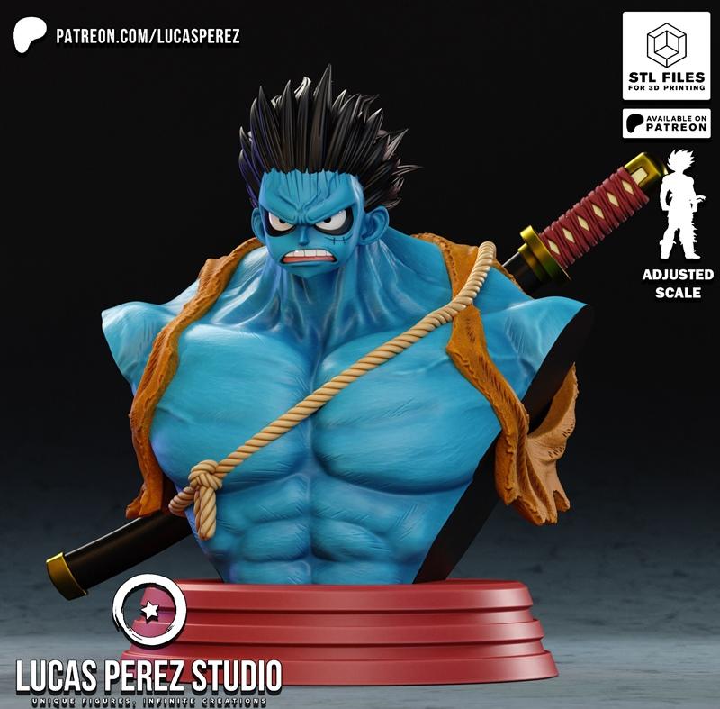 路飞噩梦形态手办 3D打印模型|Lucas Perez – Luffy – Nightmare Form Bust – 3D Print Model STL